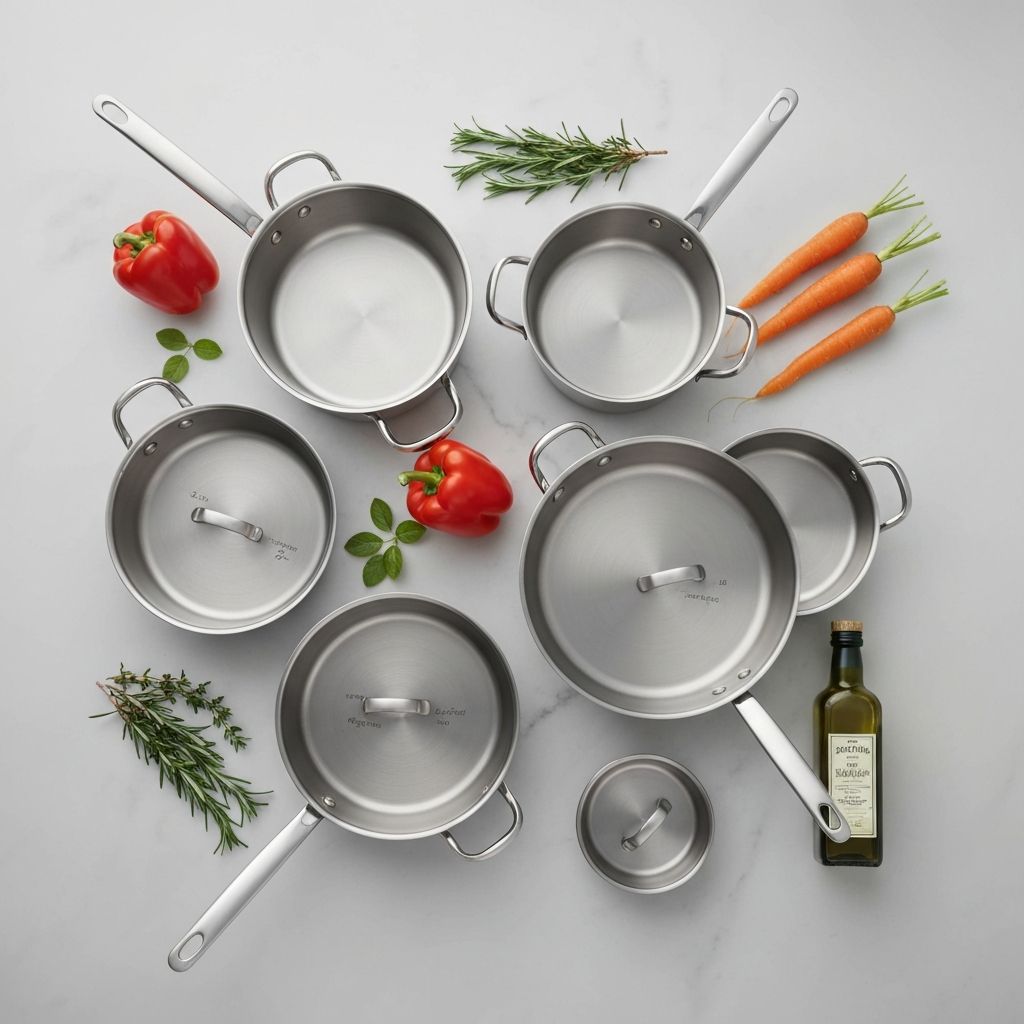 Goldilocks cookware set with fresh ingredients showing premium quality