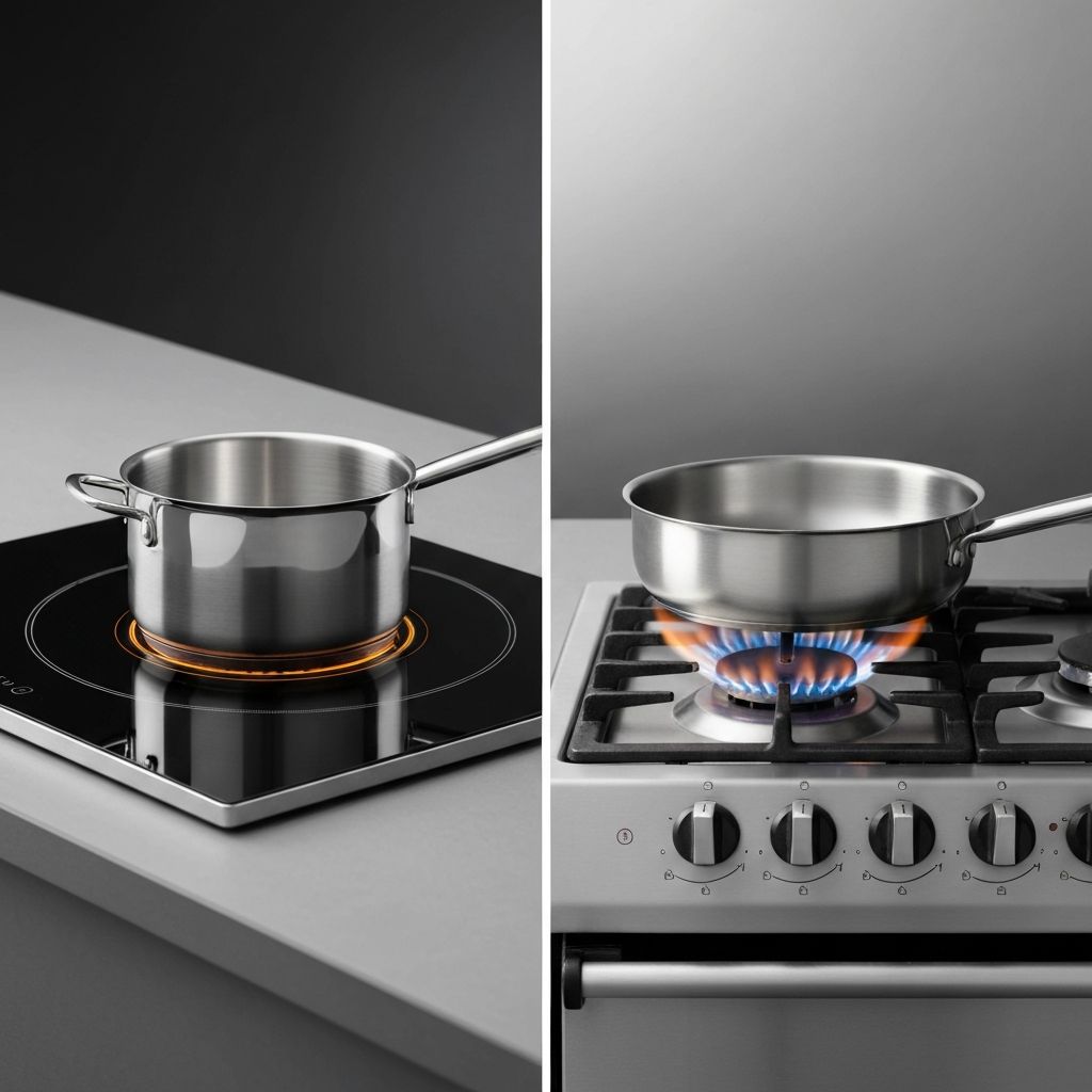 Goldilocks cookware on various cooktop types - gas and induction